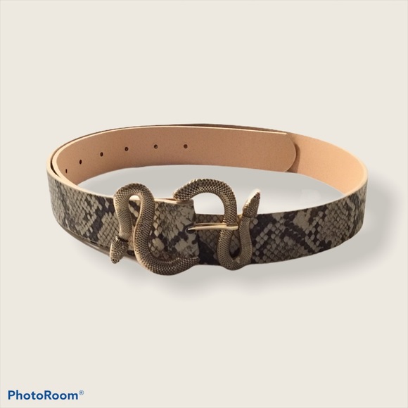 Snakeskin gold buckle and Pattern Belt - Picture 3 of 3